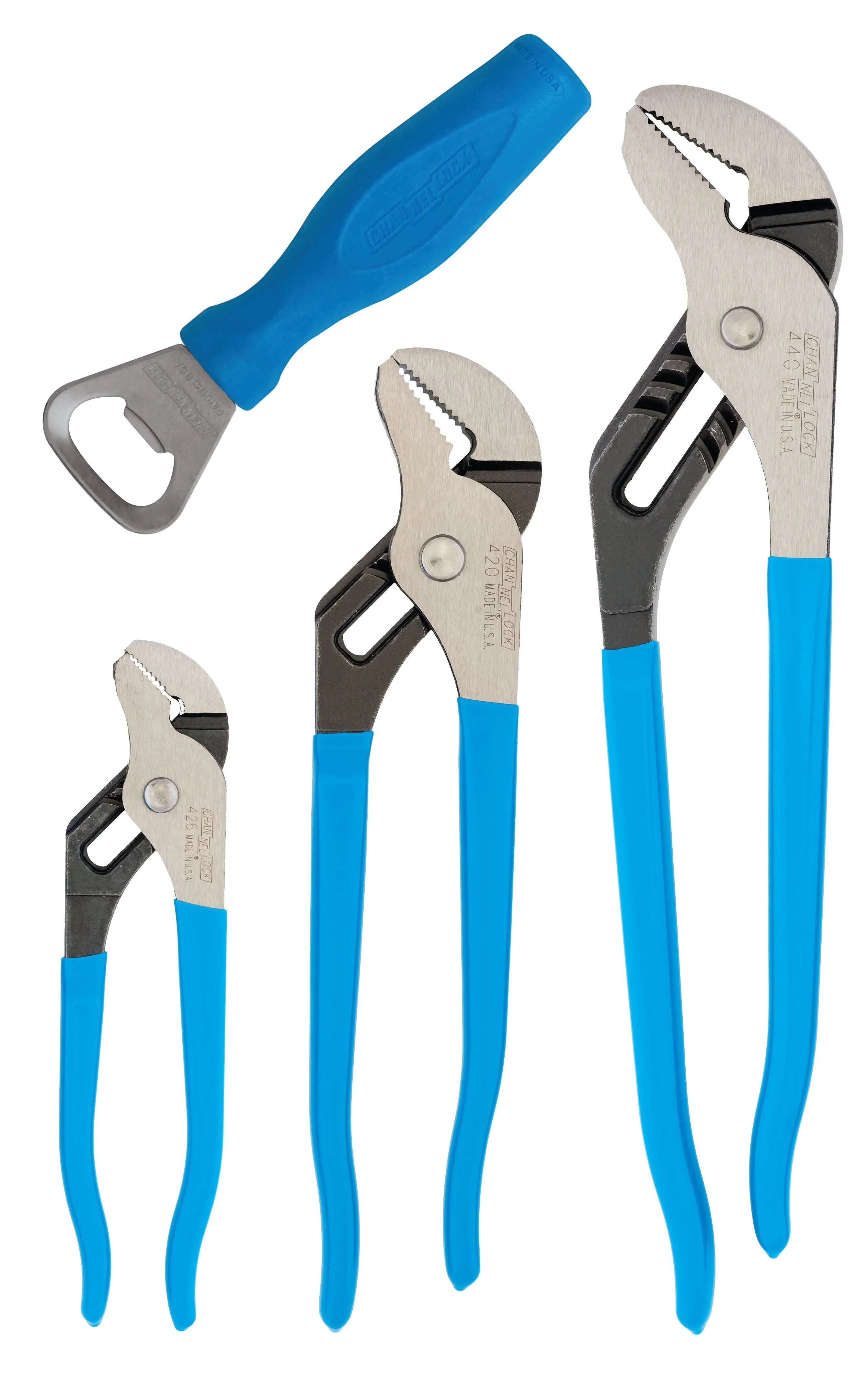 Channellock Set of 3 Tongue and Groove Plier with Bottle Opener - CL GS-3H Channellock