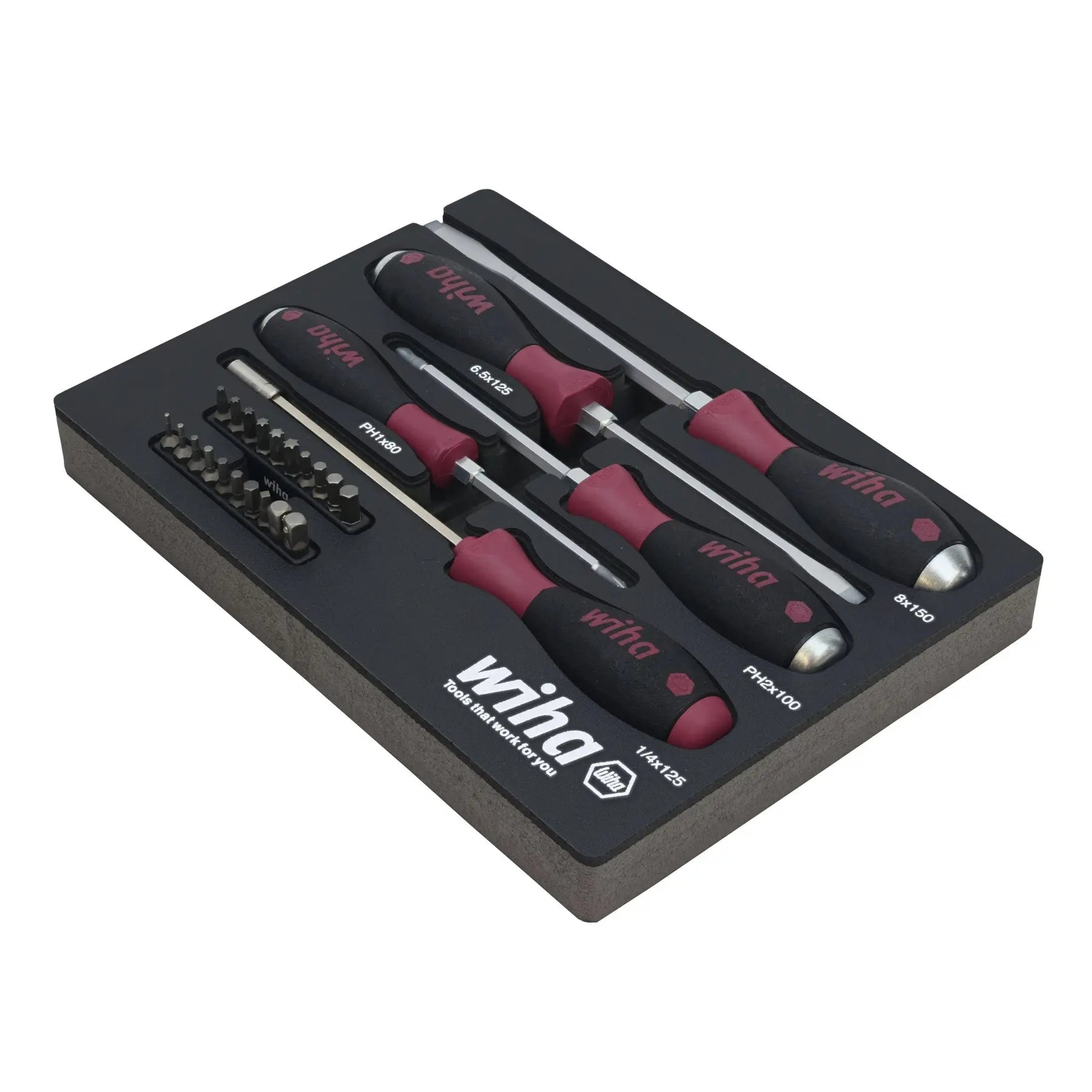 Wiha Set of 25 MicroFinish Screwdrivers with Tray - WI 52690 Wiha