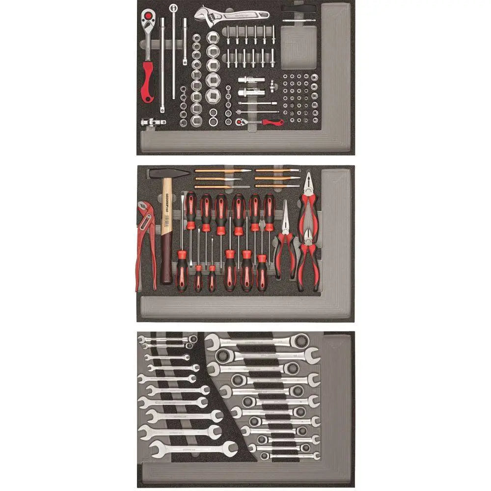 GEDORE red R22041004 tool set in workshop trolley WINGMAN red 129 pieces, 3301689 Gedore Red