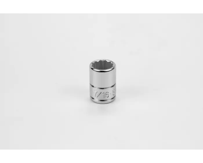 SK Tools - Socket Chrome 1/4dr Standard 12pt 7/16 - 43914 SK Tools