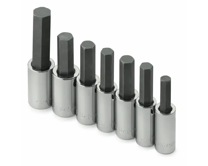 SK Tools - Set Socket Bit 1/2dr Hex Metric 7pc - 41427 SK Tools