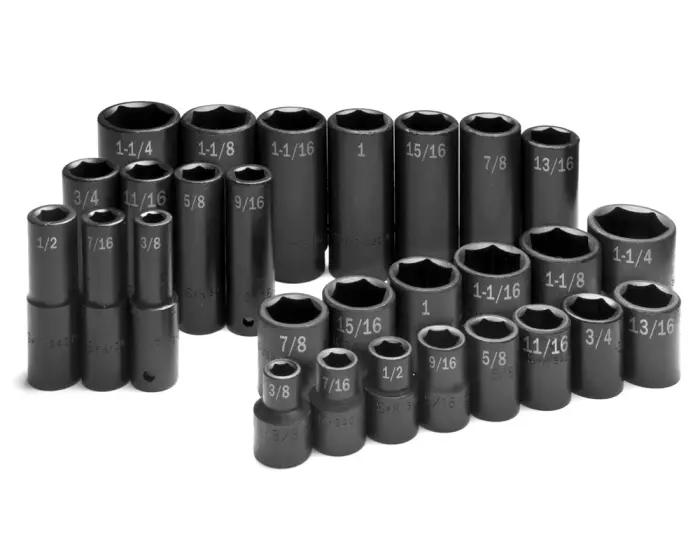 SK Tools - Set Socket Impact 1/2dr 6pt Fractional 28pc - 4051 SK Tools