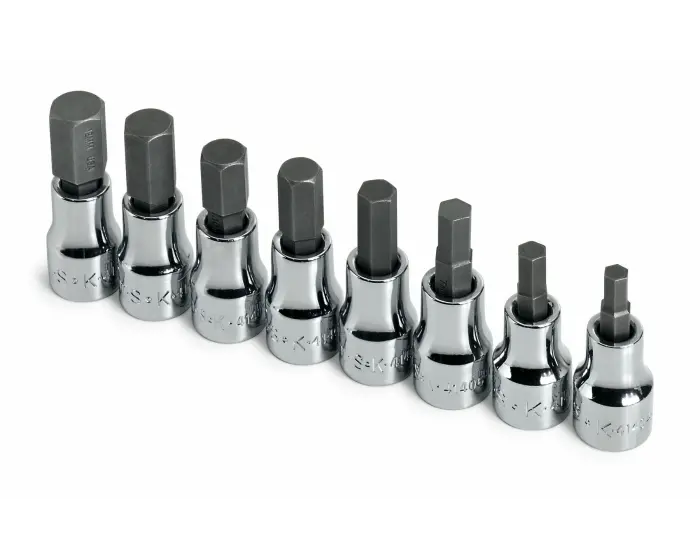 SK Tools - Set Socket Bit 3/8dr Hex Metric 8pc - 19708 SK Tools