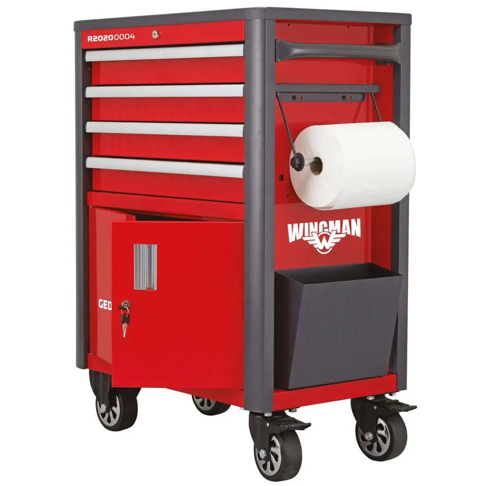 GEDORE red R22041004 tool set in workshop trolley WINGMAN red 129 pieces, 3301689 Gedore Red