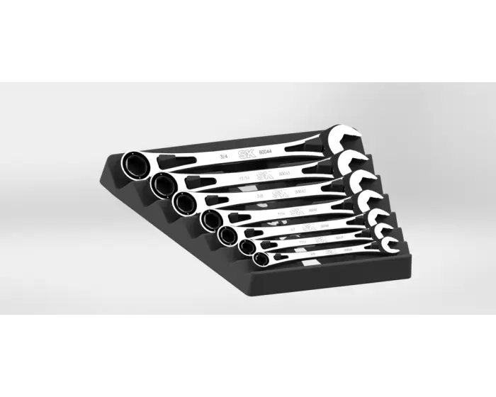 SK Tools Set of 7 X-Frame 6-Point Fractional Combination Wrench - SK 80049 SK Tools