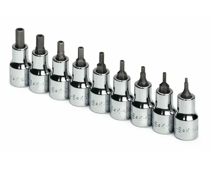 SK Tools - 9 Piece 3/8" Drive Fractional Tamper-Proof Hex Bit Socket Set - 19749 SK Tools