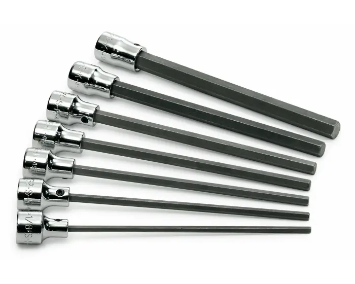 SK Tools - Set Socket Bit 3/8dr Fractional Lghex 7pc - 19728 SK Tools