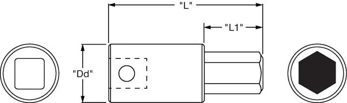 Wright Tool 1/2 in Drive Hexagon Bit Impact Socket, 1/2 in - WT 42B16 Socket Wright Tool