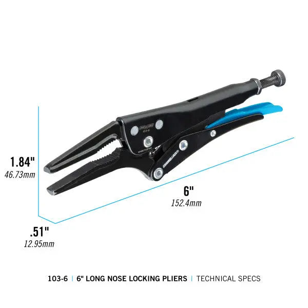 Channellock Combination Long Nose Locking Plier, 6.96 in - CL 103-6 Channellock