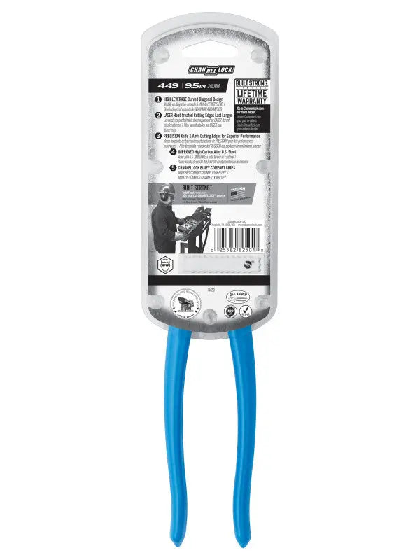 Channellock High Leverage Curved Diagonal Cutting Plier, 9.54 in - CL 449 Channellock