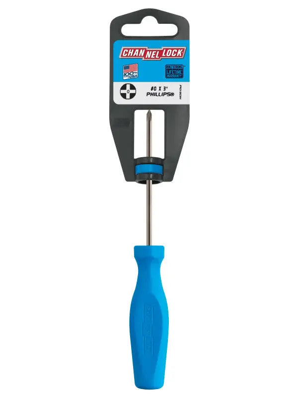 Channellock Professional Precision Phillips Screwdriver, PH0 x 3 in - CL P030H Channellock