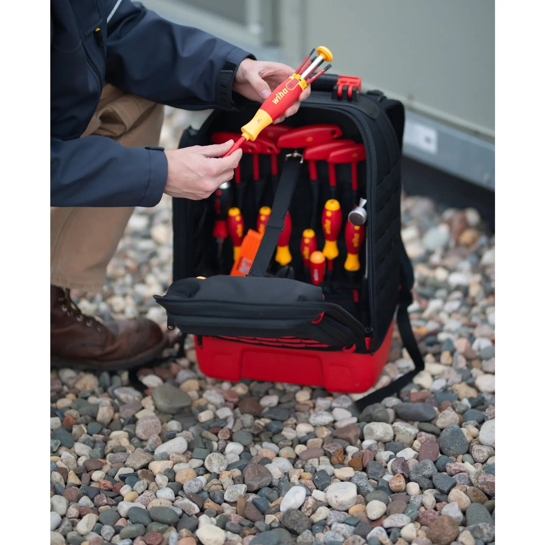 Wiha Set of 48 Insulated Electrician's Tool Kit with Heavy Duty Backpack - WI 91877 Wiha