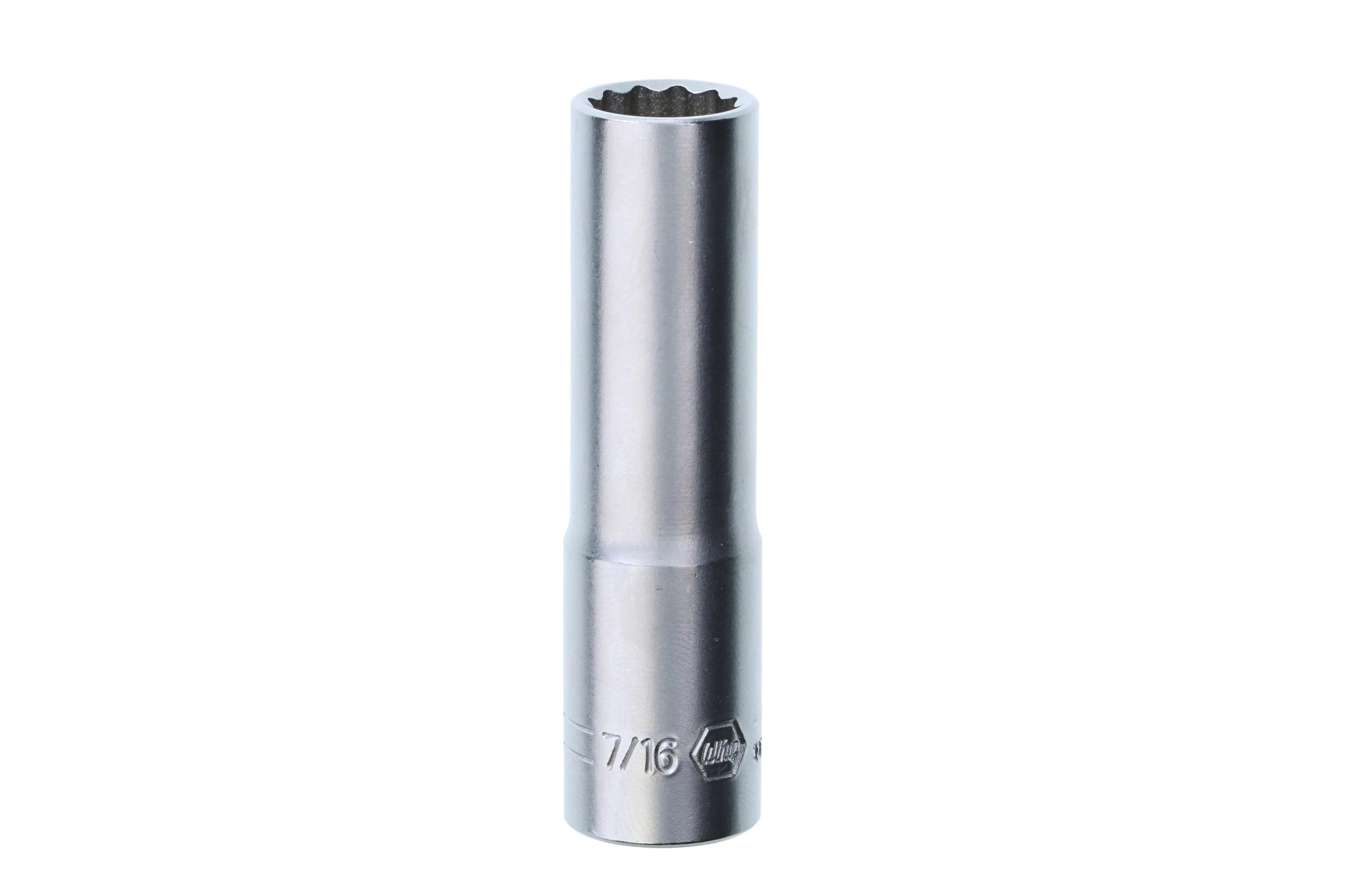 Wiha 33742, 3/8" Drive Deep Socket, 12 Point, 7/16" Wiha