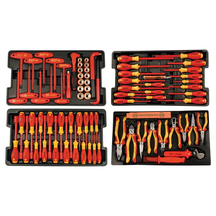 Wiha Set of 80 Master Insulated Electrician's Tools with Rolling Hard Case - WI 32800 Wiha