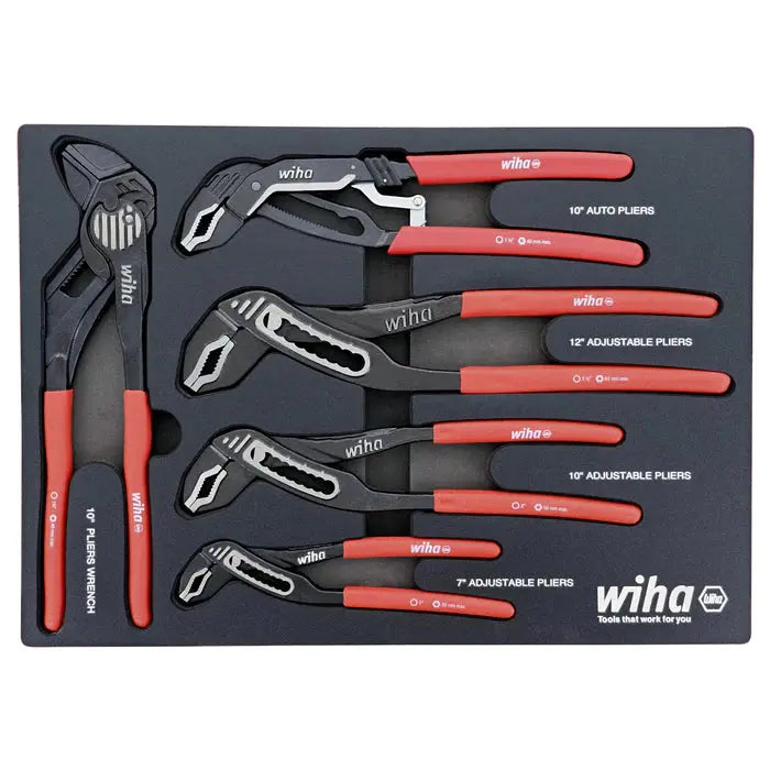 Wiha 34691, 5 Pc. Water Pump Pliers Tray Foam Set Wiha