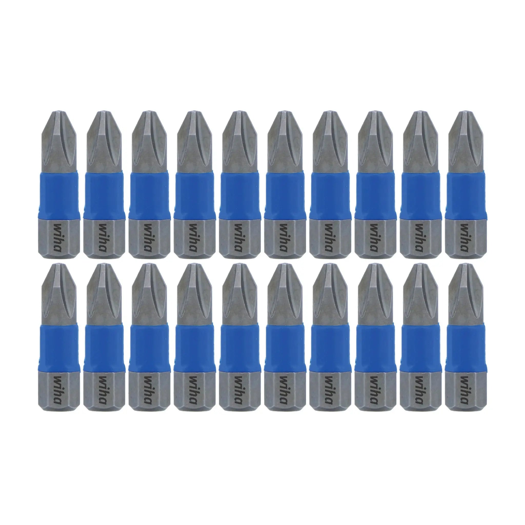 Wiha Set of 20 Phillips Terminator Blue Impact Bits, PH2 x 1 in - WI 70042 Wiha