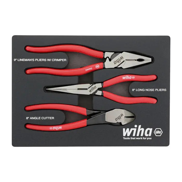 Wiha 34680, 3 Pc. Pliers & Cutters Tray Foam Set Wiha