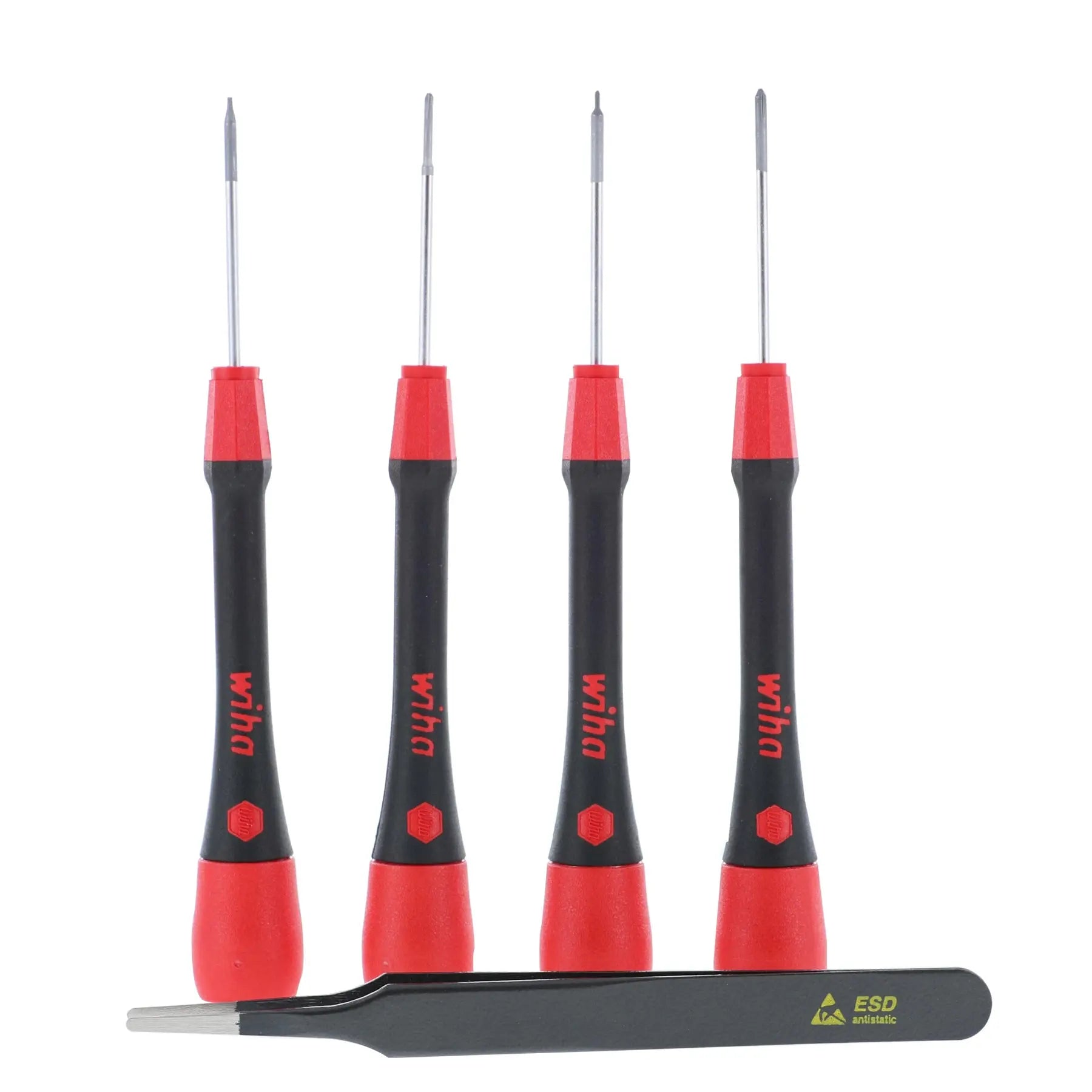 Wiha Set of 5 PicoFinish Screwdriver and Smartphone Technician Tweezers - WI 26162 Wiha