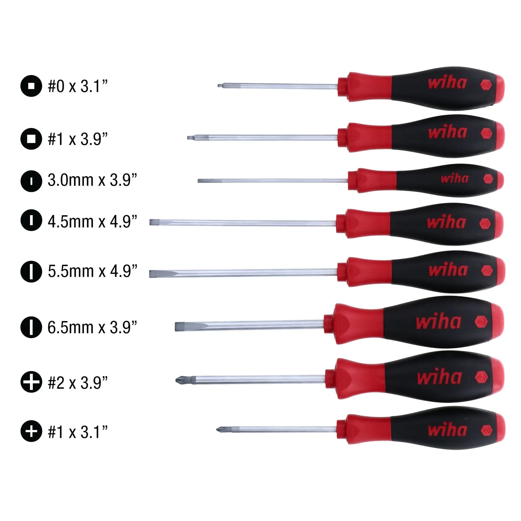 Wiha 30289, SoftFinish 8 Pc. Screwdriver Set Wiha