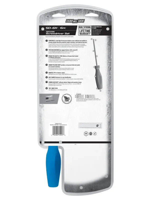Channellock Set of 6 Tri-lobe Grip Natural Finish Standard Screwdrivers - CL SD-6H Channellock