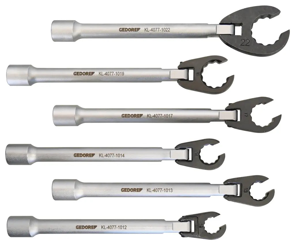 Gedore Automotive Set of 6 Open Ended Articulated Ring Wrench, 150mm - GD KL-4077-10 K Gedore Automotive