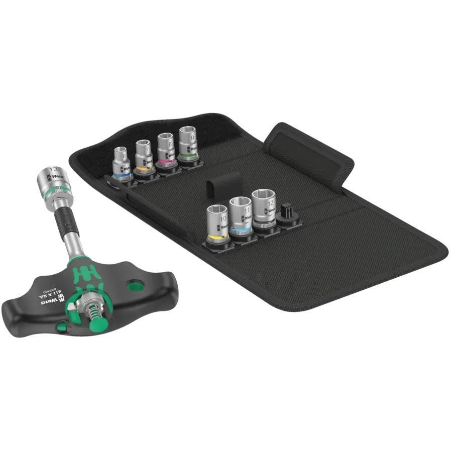 Wera Set of 9 400 RA Kraftform Kompakt Socket - WE 05023470001 
