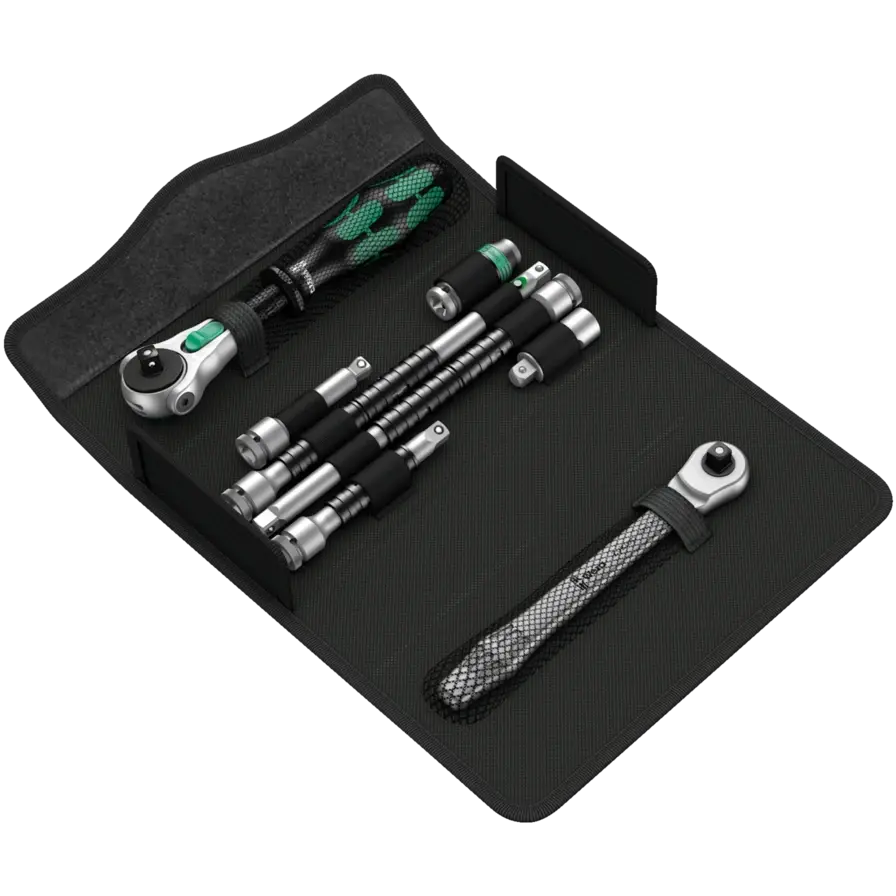 Wera Set of 8 MS1 Kraftform Kompakt Zyklop Metal Speed Ratchet, 1/4 in - WE 05135949001 