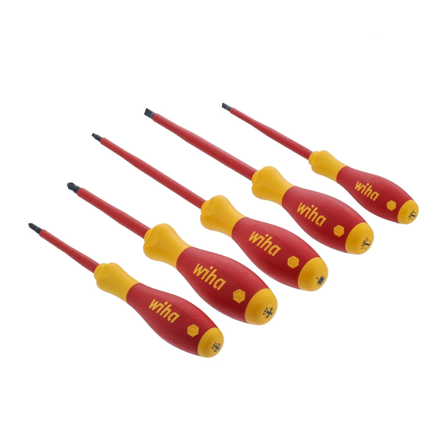 Wiha Set of 5 SoftFinish Insulated Slotted/Phillips/Square Screwdriver - WI 32059 Wiha