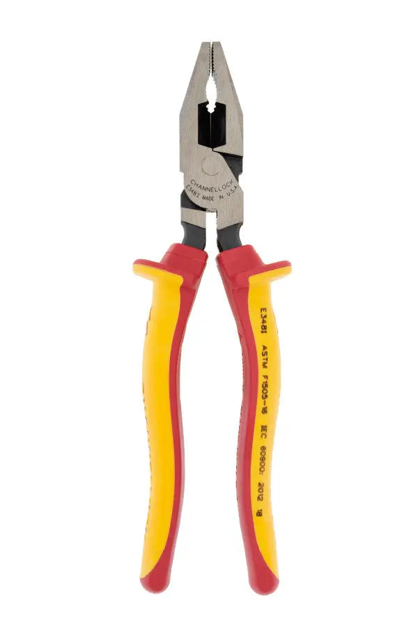 Channellock XLT Combination Linemen's Plier with 1000V Insulated Grip, 8.11 in - CL 348I Pliers Channellock