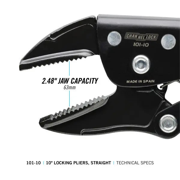 Channellock Straight Jaw Locking Plier, 9.38 in - CL 101-10 Channellock