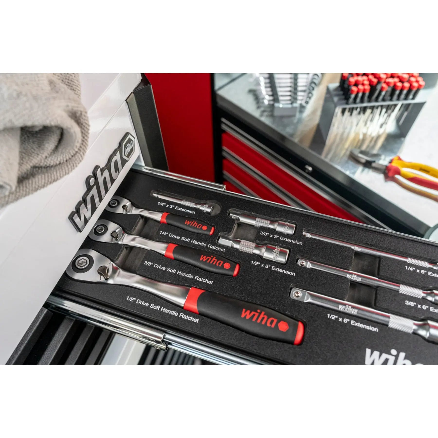 Wiha Set of 9 SoftFinish Ratchets with Tray - WI 33388 Wiha