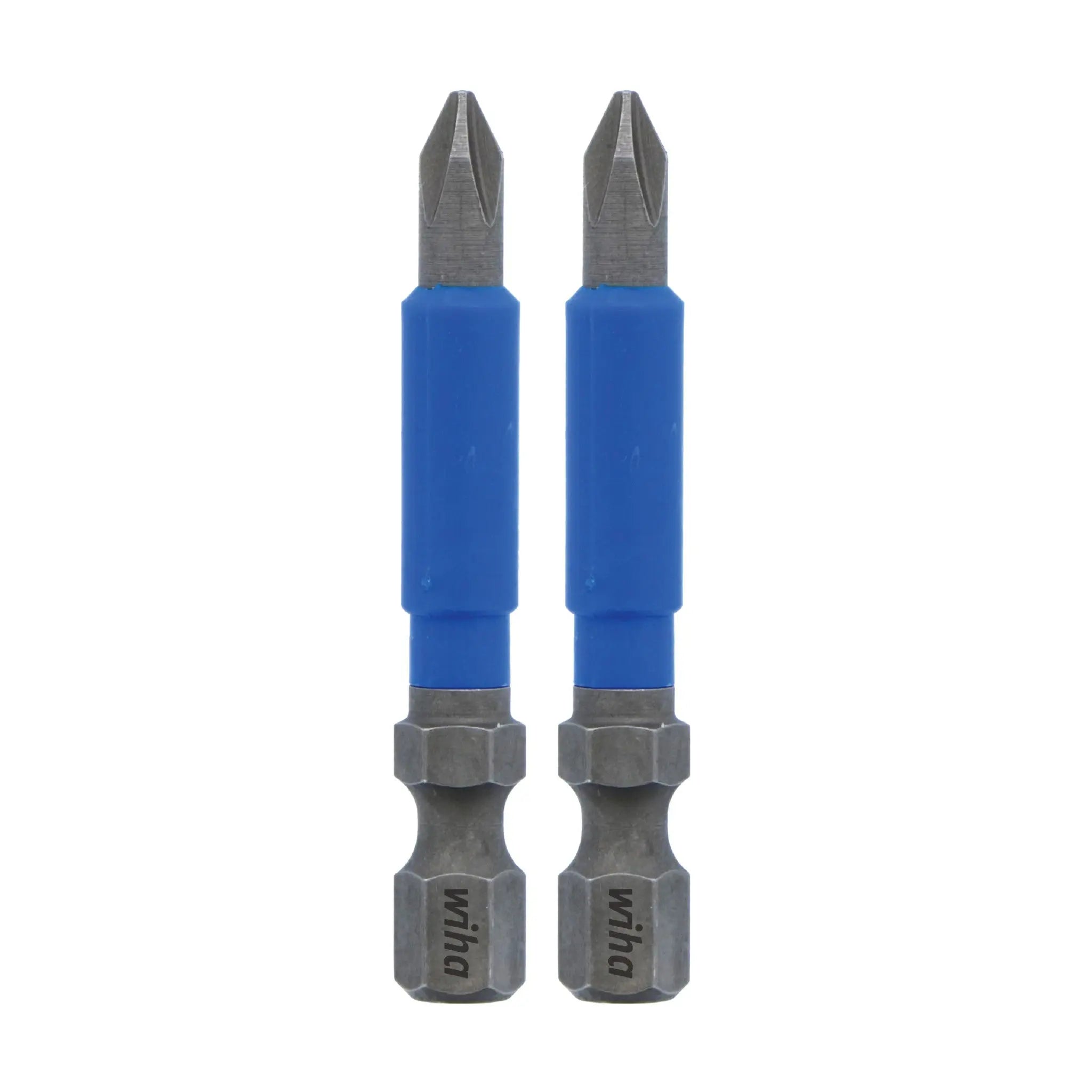 Wiha Set of 2 Phillips Terminator Blue Impact Bits, PH1 x 2 in - WI 70201 Wiha