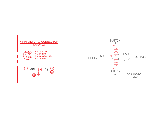 Knight Global Electric Pneumatic Control Handle, (1) 4-Pin Micro Limit Switch - KG EPPTA9150 Knight Global