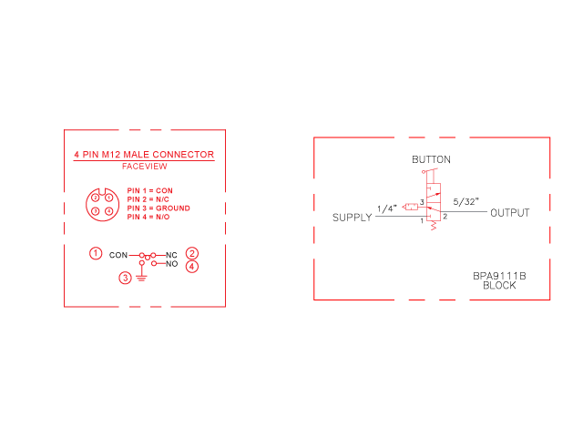 Knight Global Electric Pneumatic Control Handle, (4) Thumb Levers, (2) 4-Pin Micro Limit Switch, 3-Way Valves - KG EPPA9464