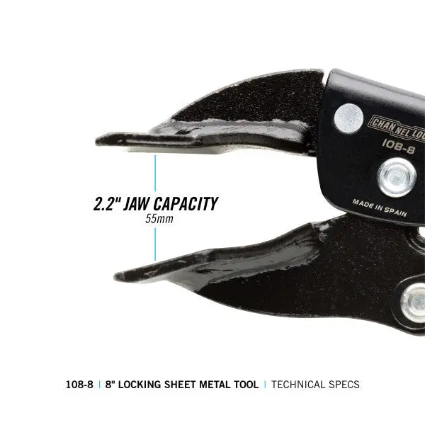Channellock Sheet Metal Locking Plier, 7.95 in - CL 108-8 Channellock