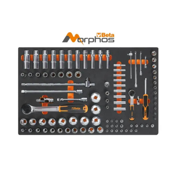 Beta Tools 1/4 in and 1/2 in Long Socket with EVA Foam Tray - BT 024500109 