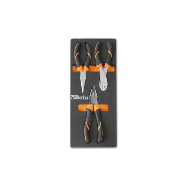 Beta Tools (Article# M136) Set of 3 BM Pliers and Nippers with Foam Tray - BT 024500136 