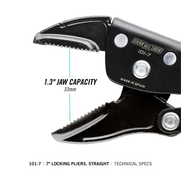 Channellock Straight Jaw Locking Plier, 7.56 in - CL 101-7 Channellock