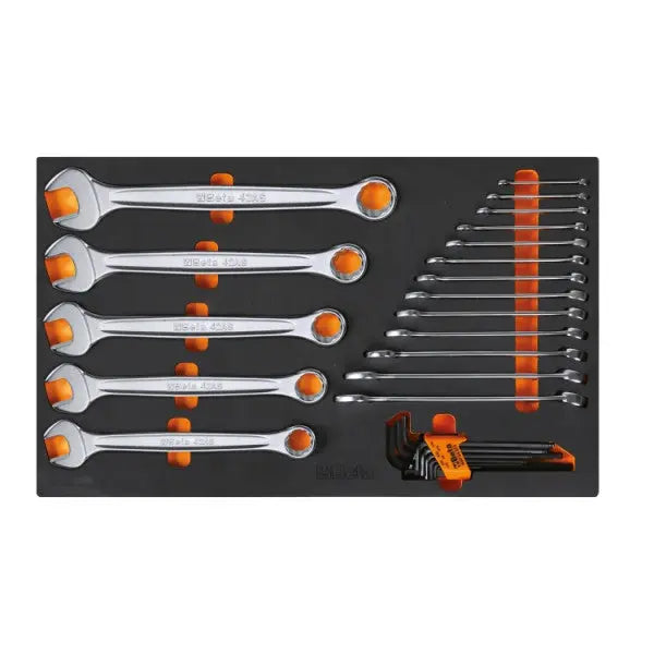 Beta Tools (Article# M32) Set of 27 Combination and Offset Hexagon Key Wrenches with EVA Foam Tray - BT 024500032 