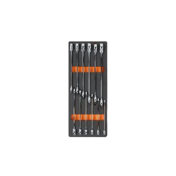 Beta Tools (Article# M44) Set of 12 Ratcheting Combination Wrenches with Foam Tray, 8mm-19mm - BT 24500044 Beta Tools