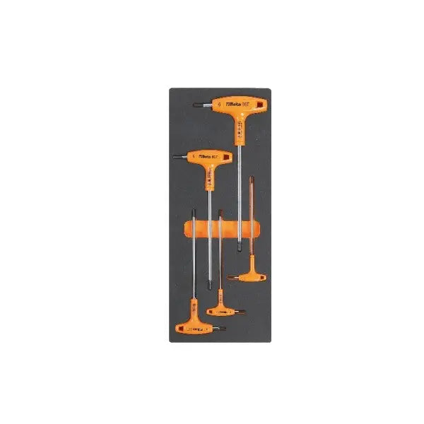 Beta Tools (Article# M52) Set of 5 High Torque Offset Hexagon Key Wrench in Soft Thermoformed Tray for Tool Cabinet - BT 24500052 Beta Tools