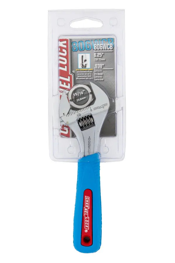 Channellock Code Blue Chrome Adjustable Wrench, 6 in - CL 806WCB Adjustable Wrench Channellock