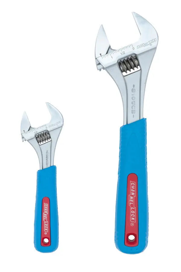 Channellock Set of 2 Code Blue Adjustable Wrenches, 6, 10 in - CL WS-2CB Adjustable Wrench Set Channellock