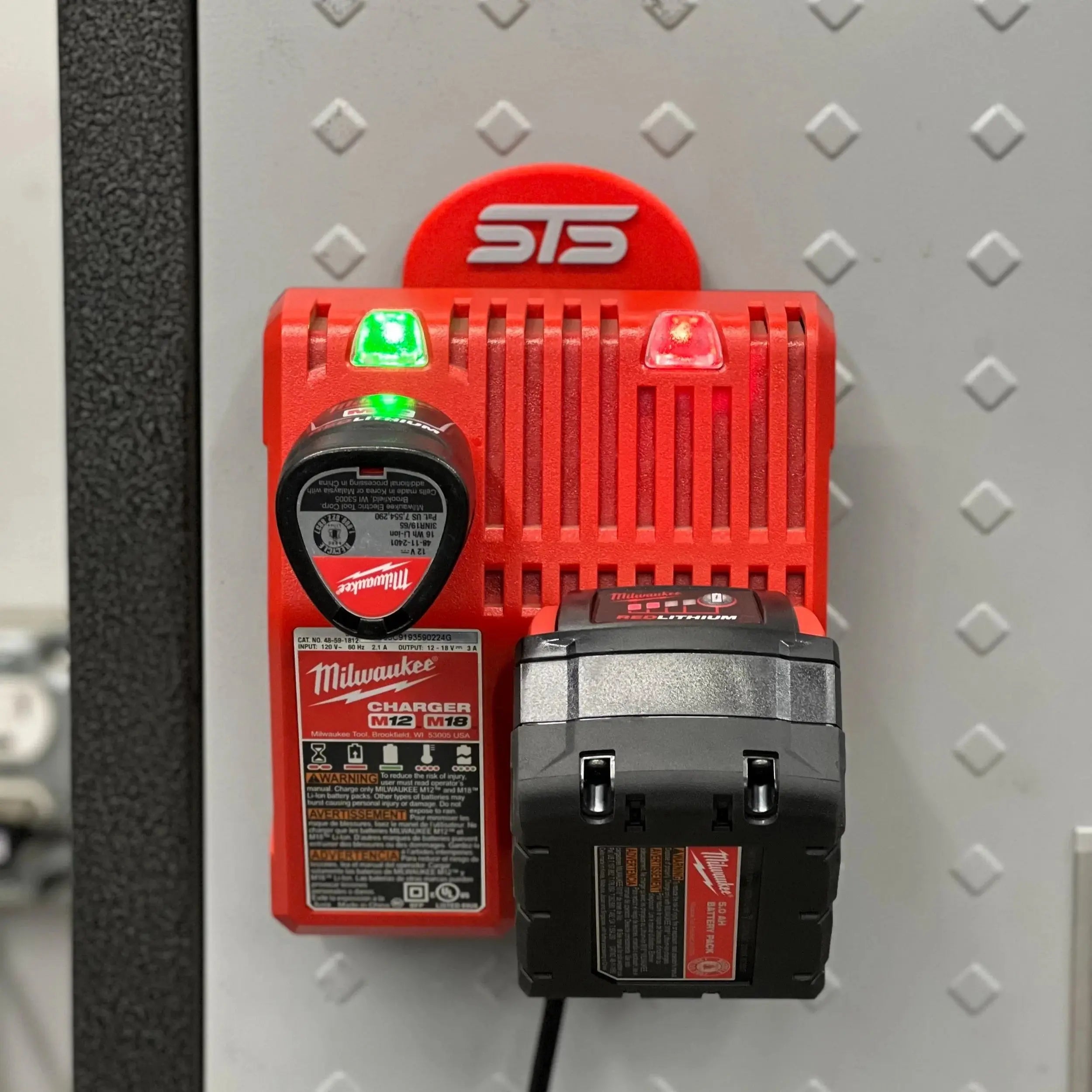 STS Auto Design Milwaukee M12/M18 Magnetic Battery Charger Holder - MW1218BK