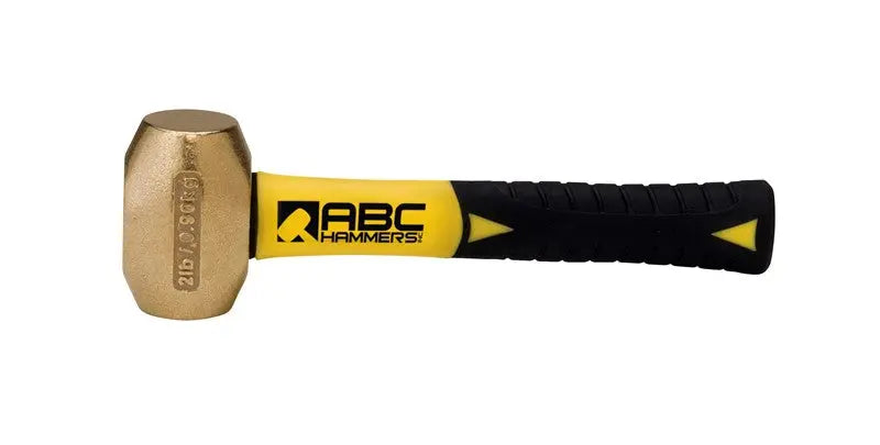 ABC Hammers 2 lbs Brass Hammer with 8 in Fiberglass Handle - ABC ABC2BFS ABC Hammers