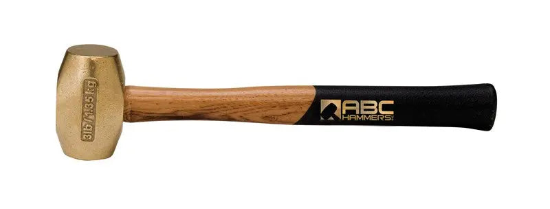 ABC Hammers 3 lbs Brass Hammer with 12.5 in Wood Handle - ABC ABC3BW ABC Hammers