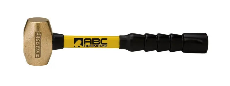 ABC Hammers 3 lbs Brass Hammer with 12 in Fiberglass Handle - ABC ABC3BFB ABC Hammers