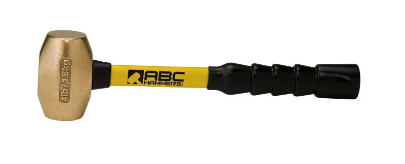 ABC Hammers 4 lbs Brass Hammer with 12 in Fiberglass Handle - ABC ABC4BFB ABC Hammers