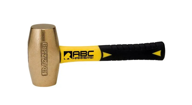 ABC Hammers 5 lbs Brass Hammer with 8 in Fiberglass Handle - ABC ABC5BFS ABC Hammers