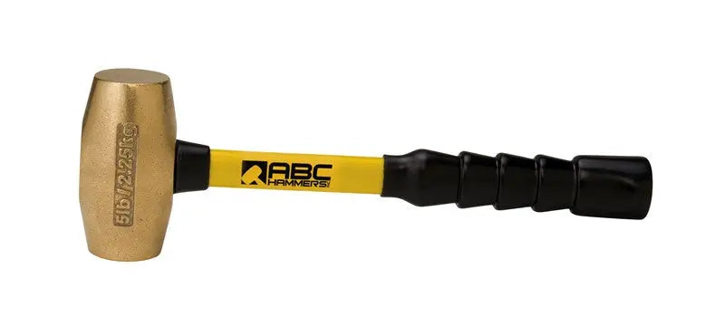 ABC Hammers 5 lbs Brass Hammer with 12 in Fiberglass Handle - ABC ABC5BFB ABC Hammers